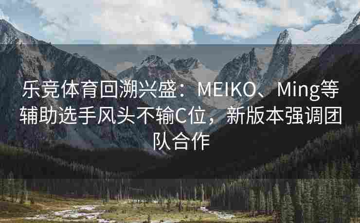 乐竞体育回溯兴盛：MEIKO、Ming等辅助选手风头不输C位，新版本强调团队合作